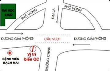 sơ đồ vị trí cầu vượt giải phóng