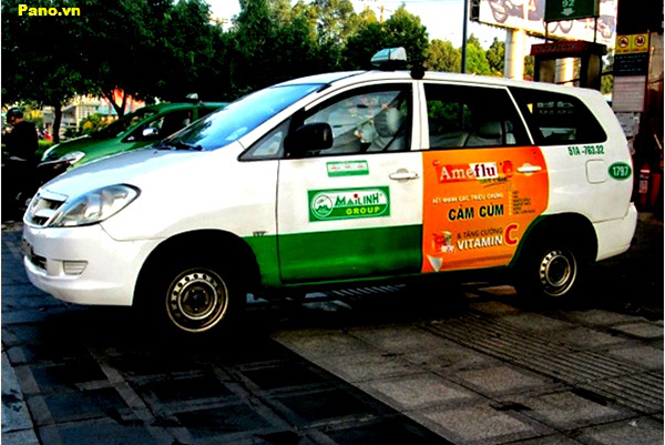 quảng cáo trên taxi