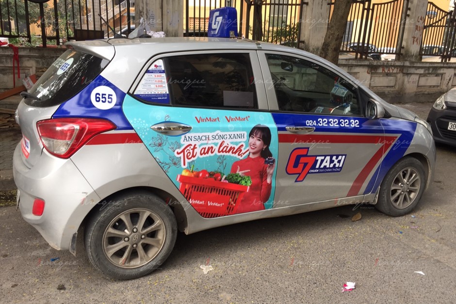 quảng cáo trên taxi